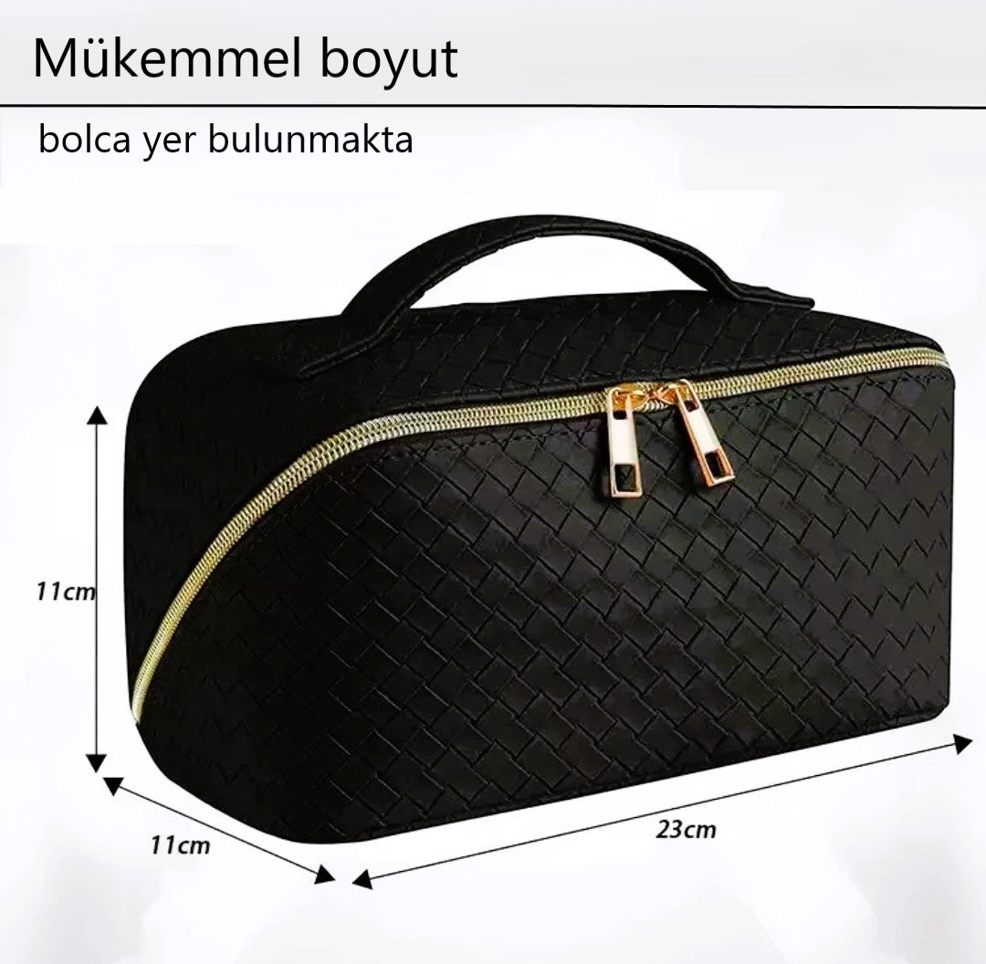 Makyaj ve Bakım Çantası / Baklava -Siyah